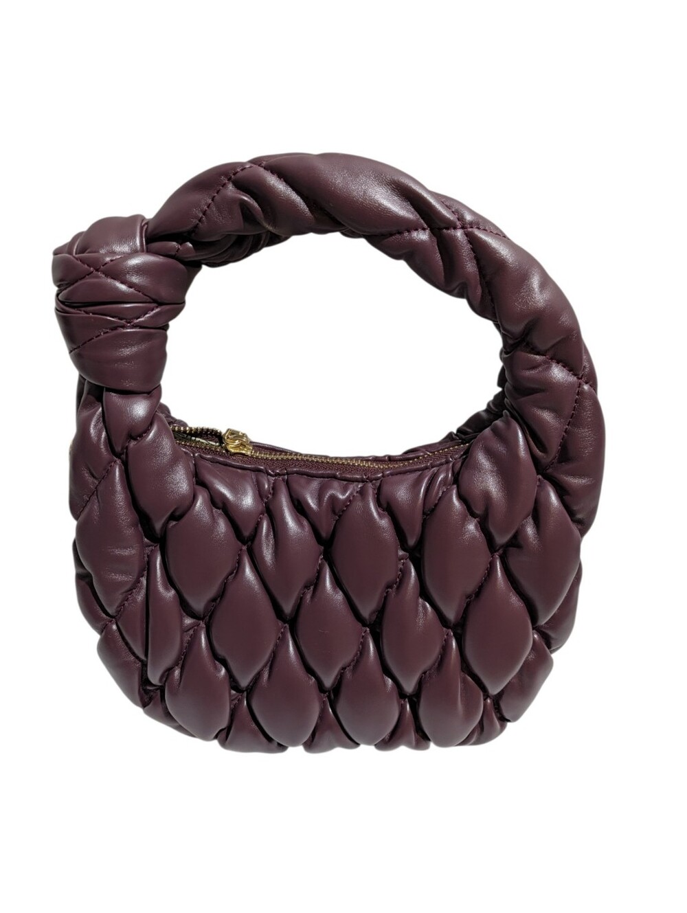 Urban Expressions Plush Quilted Handle Bag in Deep Plum-NWOT